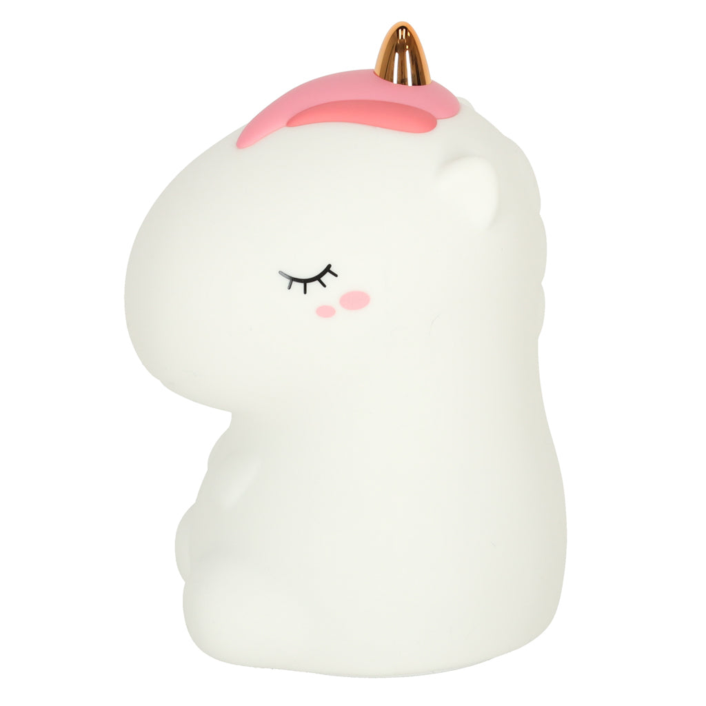 Lampka nocna dla dzieci silikonowa dotykowa miękka LED jednorożec