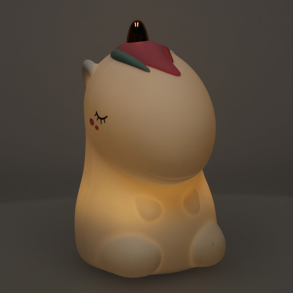 Lampka nocna dla dzieci silikonowa dotykowa miękka LED jednorożec