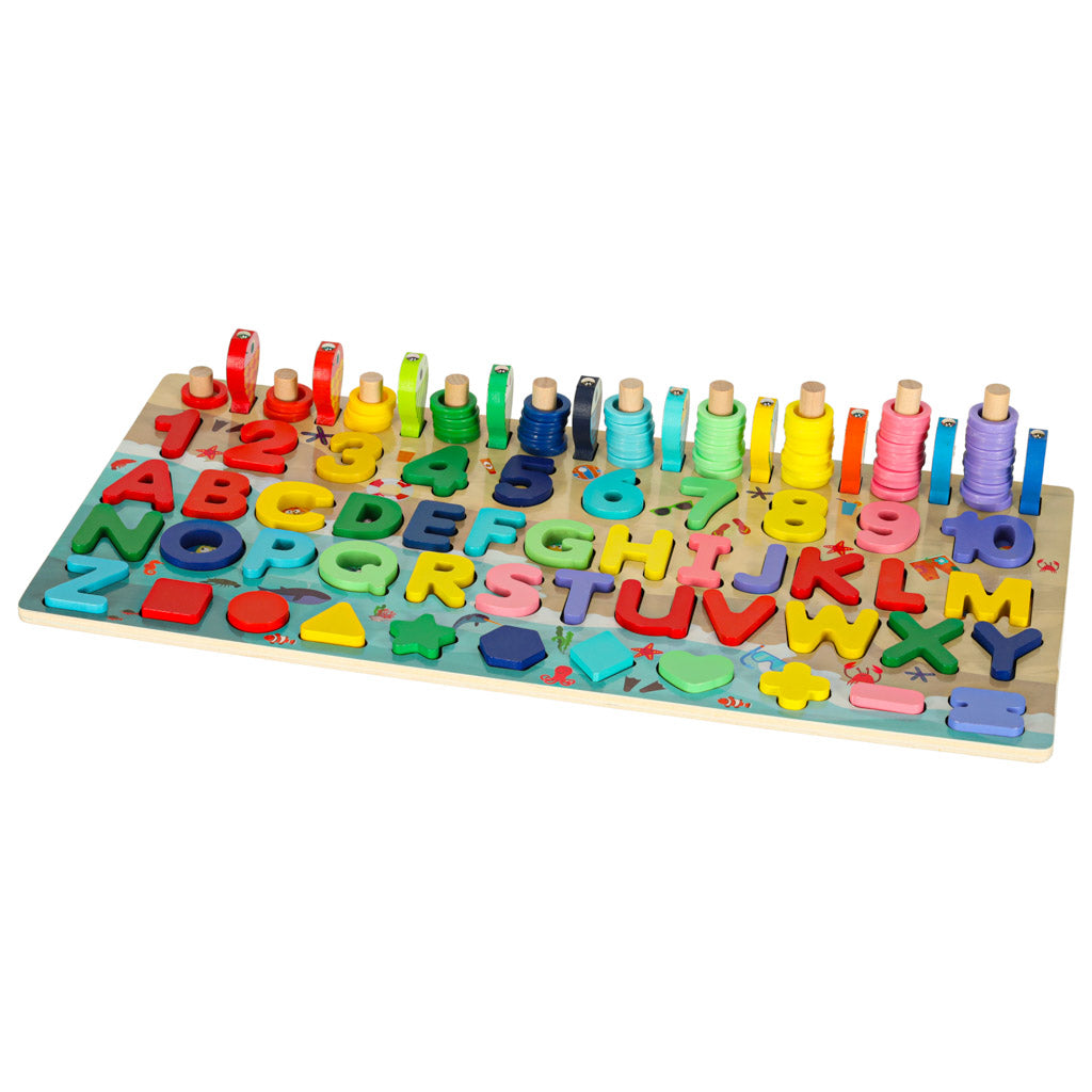 Liczydło drewniane rybki łowienie rybek alfabet cyfry