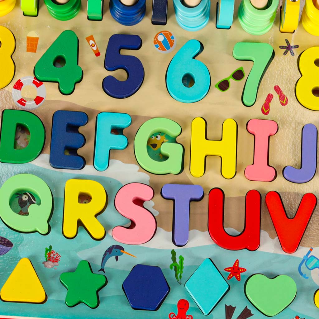 Liczydło drewniane rybki łowienie rybek alfabet cyfry