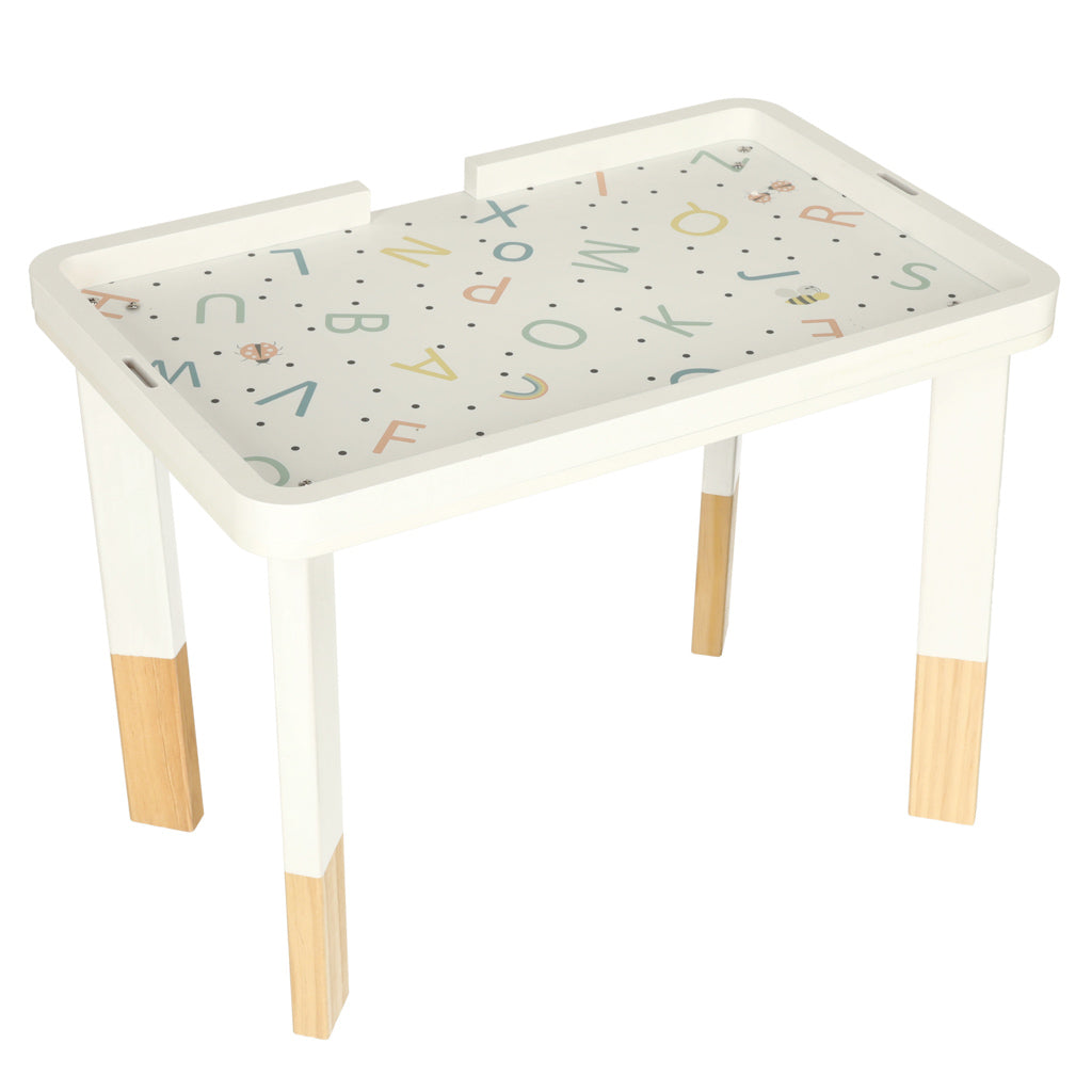 Tablica manipulacyjna LULILO LUDO stolik drewniany sensoryczny 2w1 miętowy