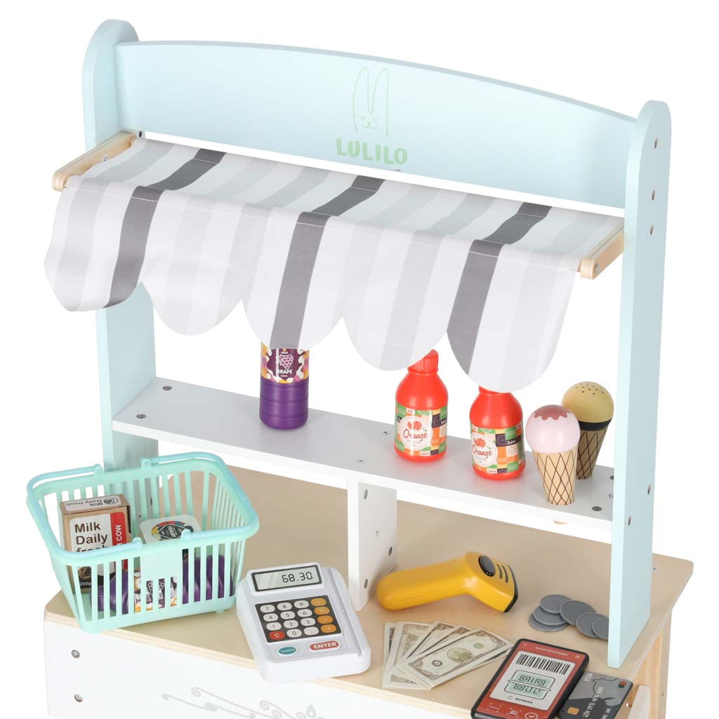 Market drewniany LULILO Melo stragan supermarket z kasą