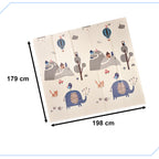 Mata edukacyjna piankowa dwustronna składana słonie las 180 x 200 cm