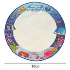 Mata wodna do malowania rysowania wodą mazaki pieczątki szablony wałek okrągła 80cm wodny świat