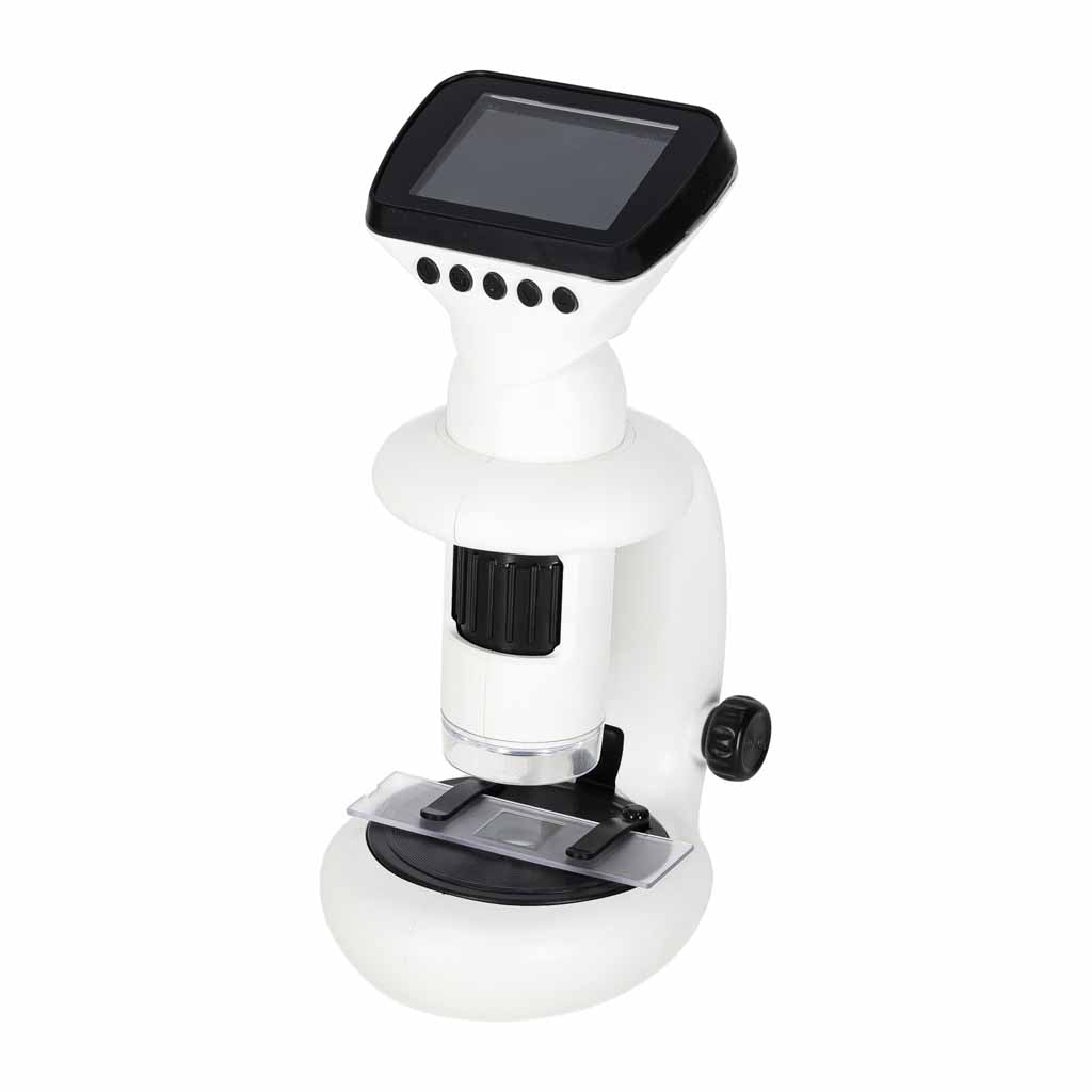 Nowoczesny biały mikroskop cyfrowy elektroniczny z ekranem LCD, WiFi i USB, powiększenie 1000x, idealny do odkryć STEM dla dzieci.