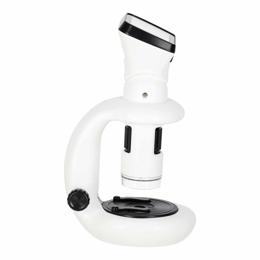 Biały mikroskop cyfrowy elektroniczny 3w1 z WiFi, USB, ekranem LCD, powiększeniem do 1000x, idealny do odkryć STEM.