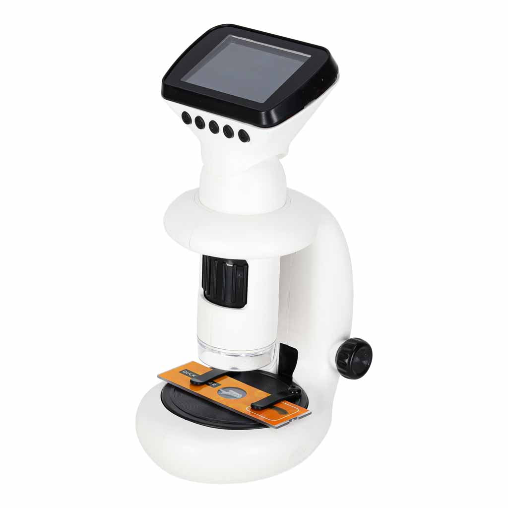 Biały, nowoczesny mikroskop cyfrowy elektroniczny z ekranem LCD, WiFi USB i powiększeniem do 1000x, idealny do odkrywania świata.