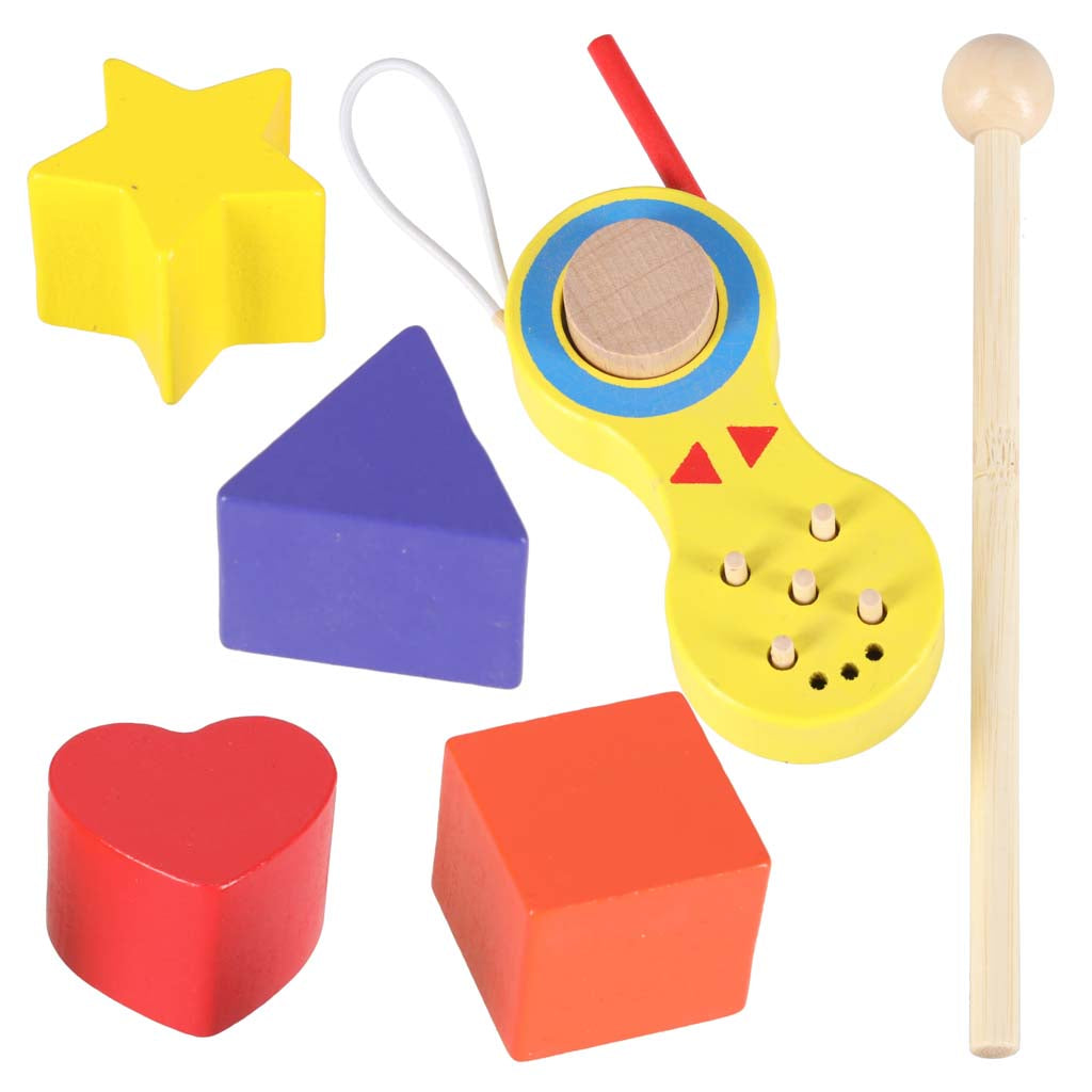 Pchacz dla dziecka chodzik drewniany kostka edukacyjna 6w1