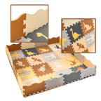 Mata edukacyjna piankowa puzzle brązowa 143 x 143 cm 36 elementów