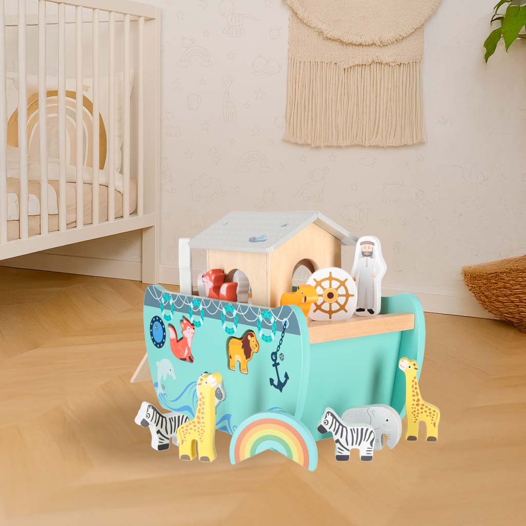 Sorter drewniany Lulilo Arka Noego statek zwierzątka 9 elementów