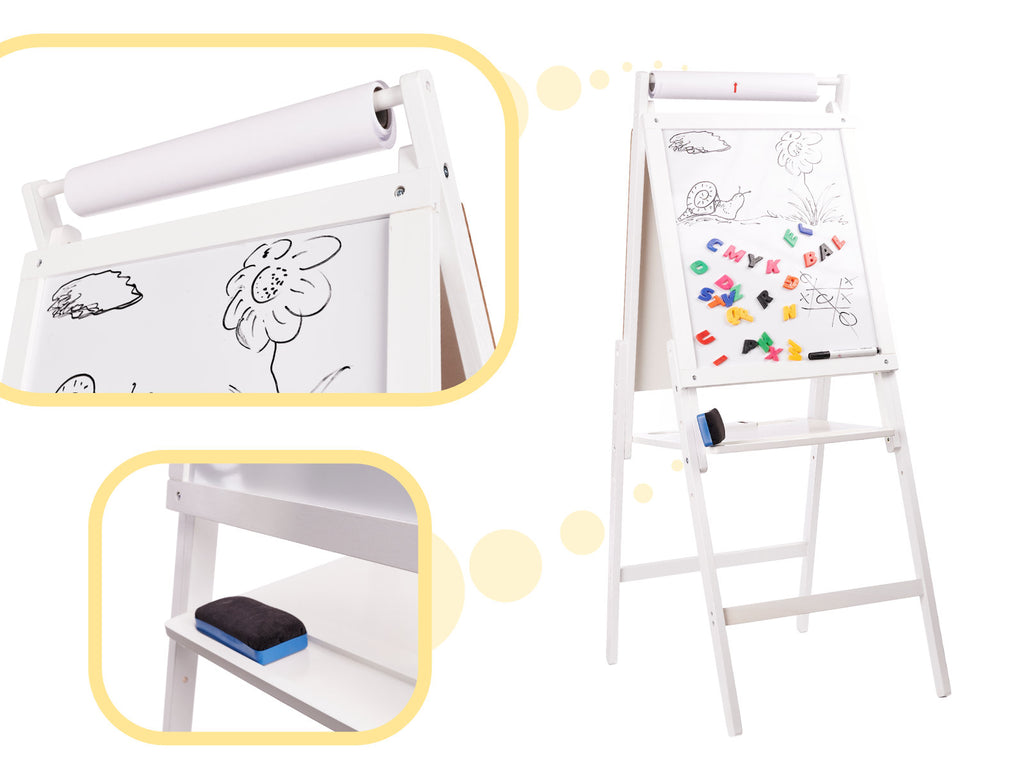 Tablica magnetyczna kredowa dwustronna drewniana biała duża XXL