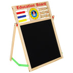 Tablica magnetyczna kredowa dwustronna drewniana zegar 42x32,5cm