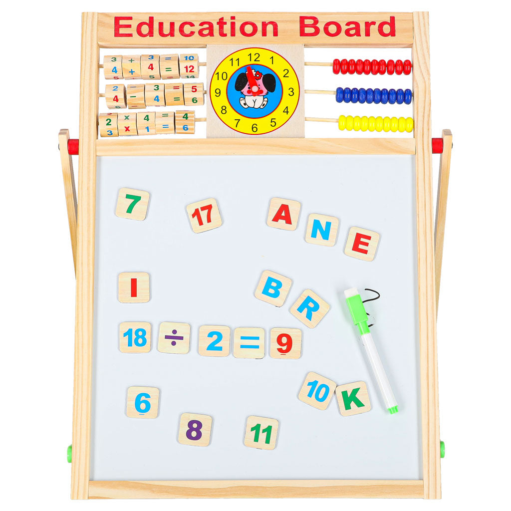 Tablica magnetyczna kredowa dwustronna drewniana zegar 42x32,5cm