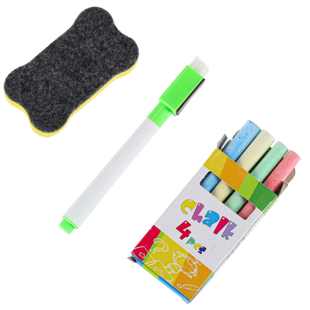 Tablica magnetyczna kredowa dwustronna drewniana zegar 42x32,5cm