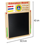 Tablica magnetyczna kredowa dwustronna drewniana zegar 42x32,5cm