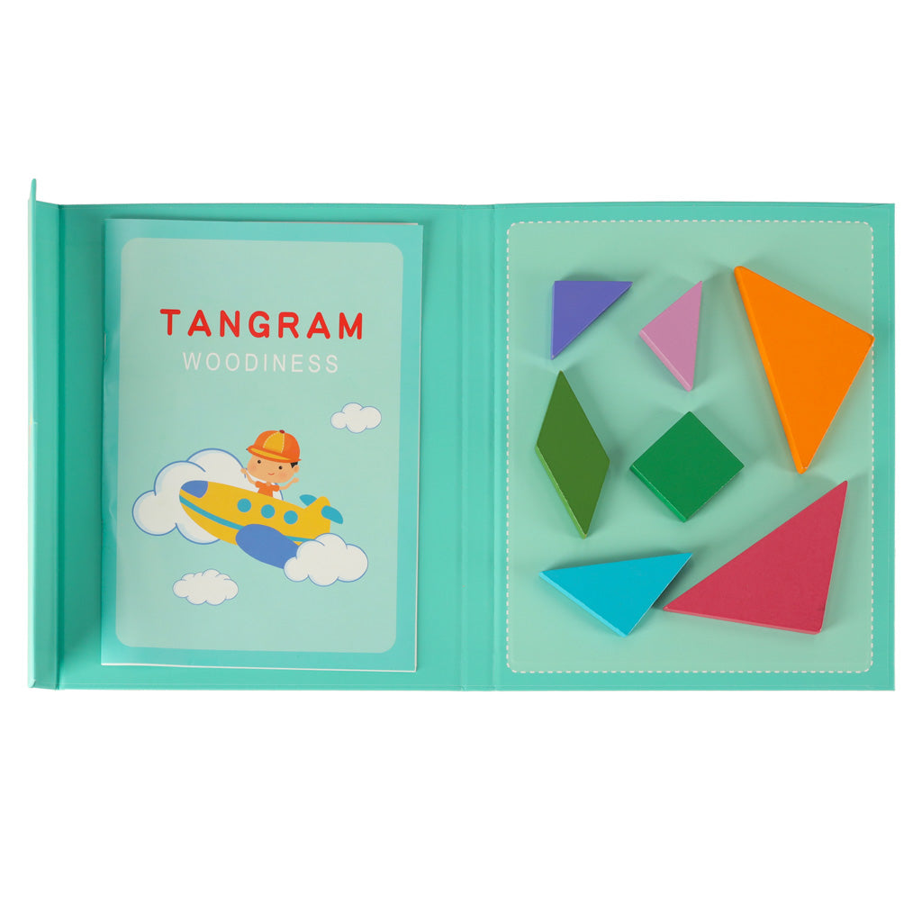 Tangram książeczka magnetyczna układanka montessori klocki gra logiczna 3D