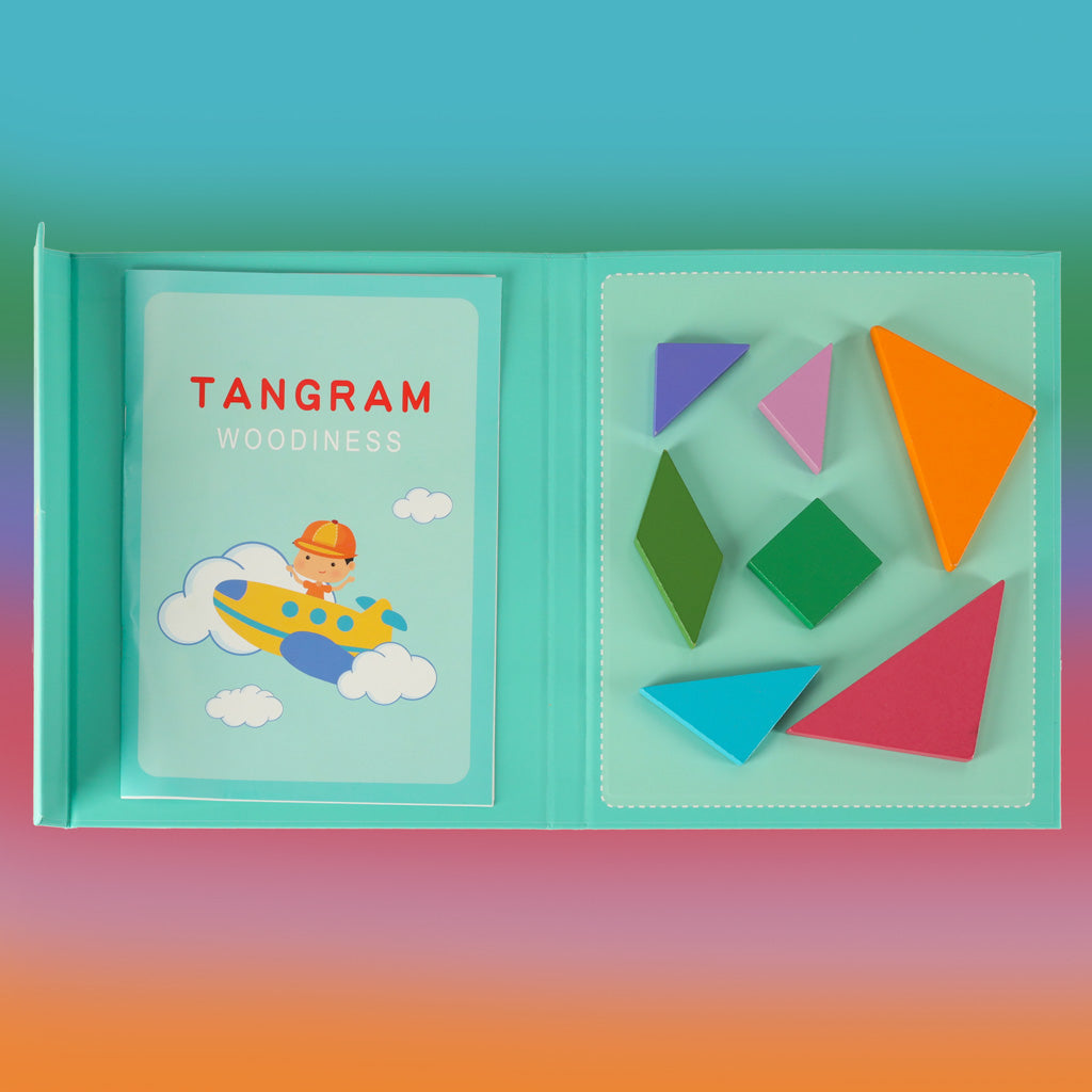Tangram książeczka magnetyczna układanka montessori klocki gra logiczna 3D