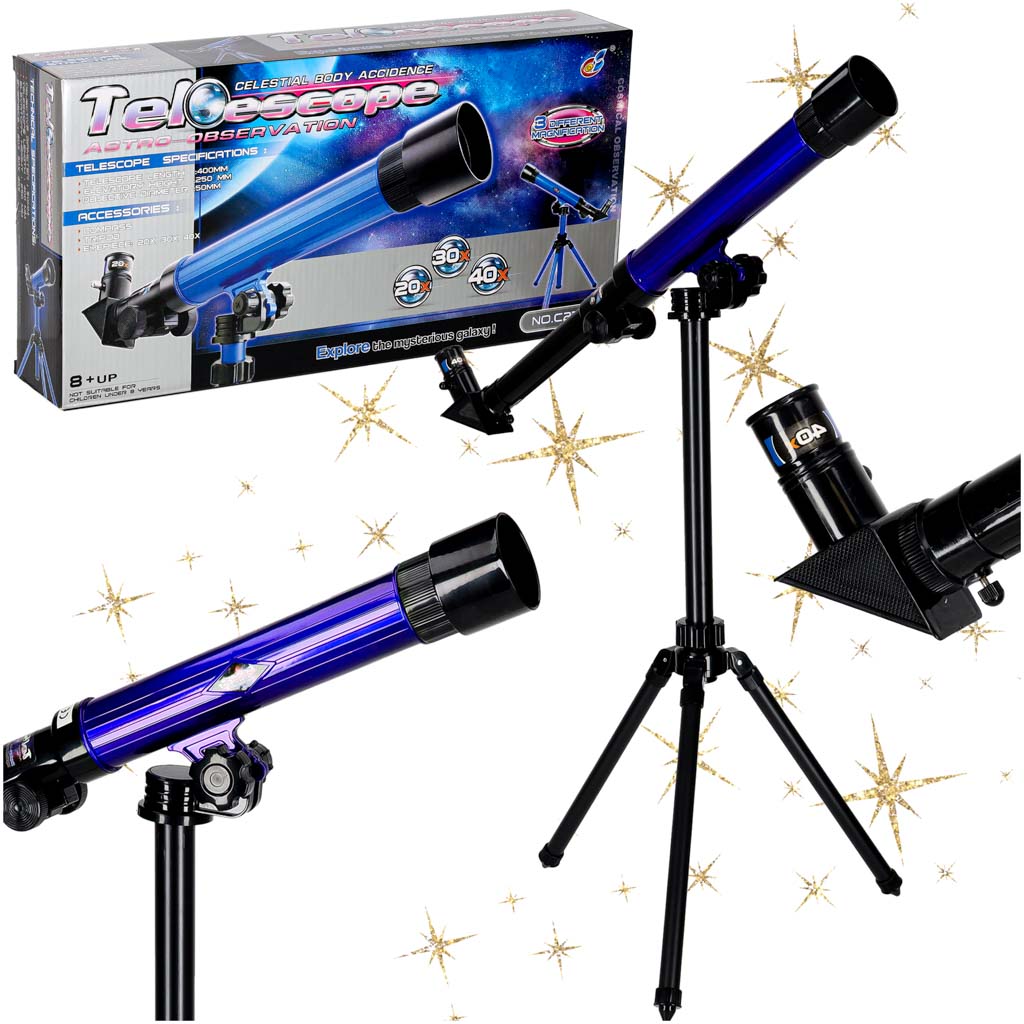 Teleskop astronomiczny luneta obserwacyjna dla dzieci ze statywem 20x 30x 40x