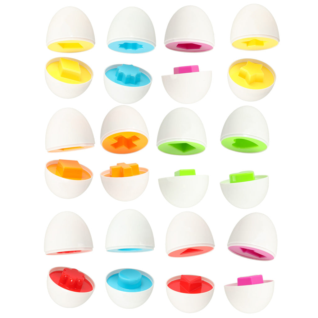 Układanka edukacyjna sorter dopasuj kształty jajka 12 szt. kura