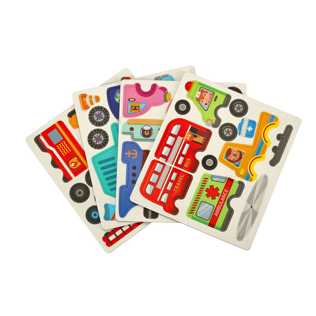 Książeczka magnetyczna układanka puzzle z magnesem środki transportu