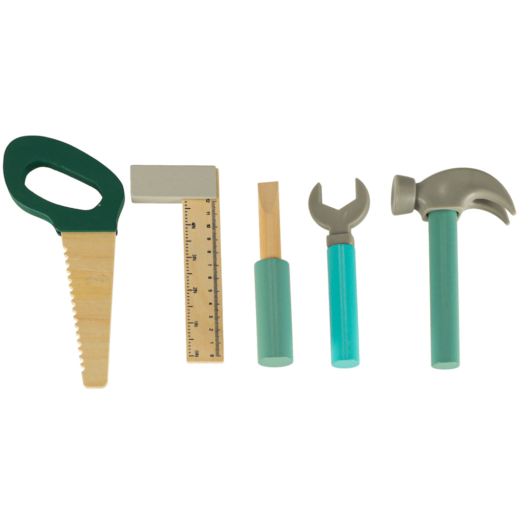 Warsztat drewniany LULILO Fikso zestaw małego majsterkowicza z narzędziami piła wkrętarka dźwięki 86cm