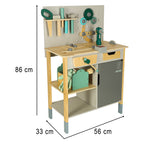 Warsztat drewniany LULILO Fikso zestaw małego majsterkowicza z narzędziami piła wkrętarka dźwięki 86cm