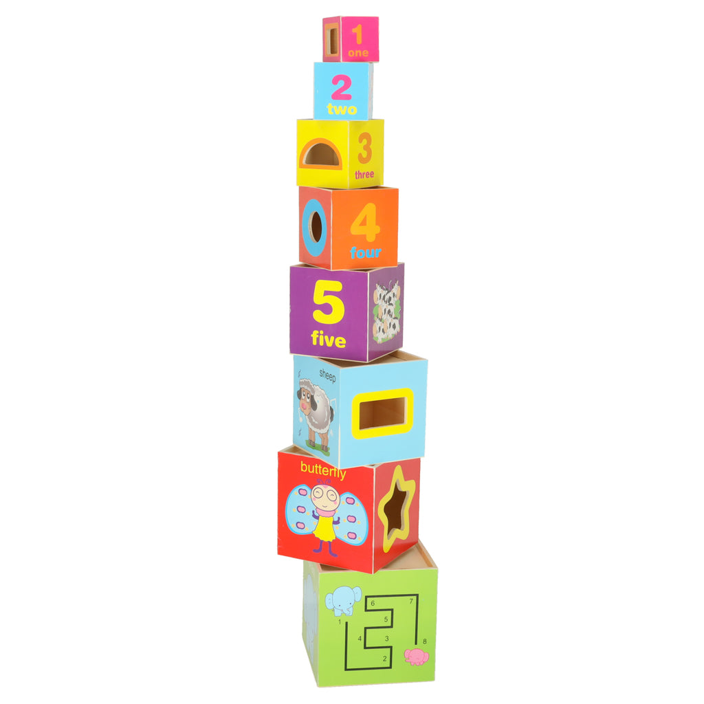 Wieża edukacyjna drewniana sorter kształty nauka liczenia 71cm XXL