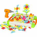 Wkrętarka wiertarka śrubki klocki konstrukcyjne zestaw majsterkowicza walizka 181 elementów