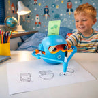 Interactive Educational Drawing Robot with Flashcards and Markers – Blue