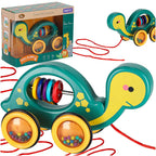 Żółwik do ciągania na sznurku zabawka sensoryczna mobilna grzechotka