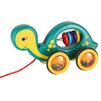 Żółwik do ciągania na sznurku zabawka sensoryczna mobilna grzechotka