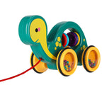 Żółwik do ciągania na sznurku zabawka sensoryczna mobilna grzechotka