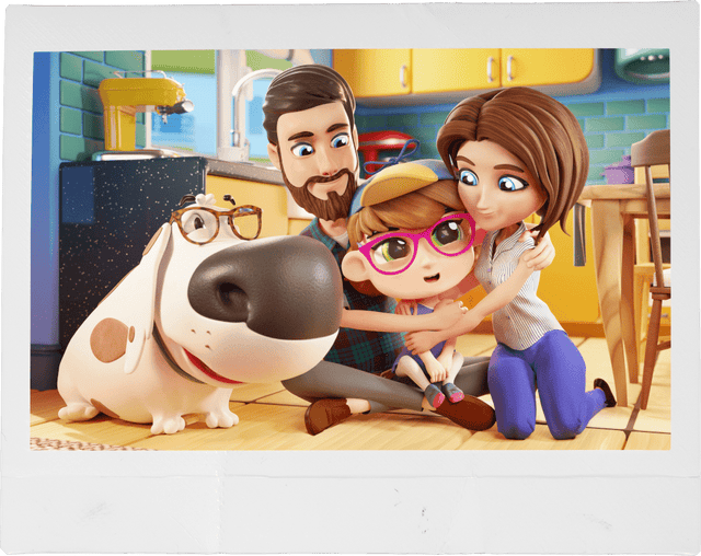 Basia with her mum, dad and Rysio