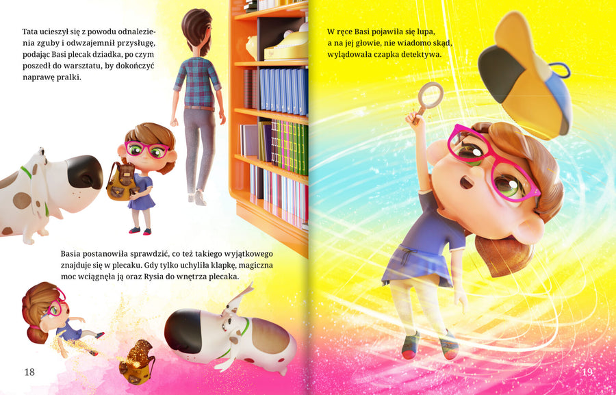 Inside spread of “Detektyw Basia i okularów moc”