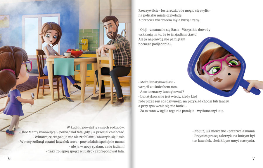 Inside spread of “Detektyw Basia i tortowy rabuś”