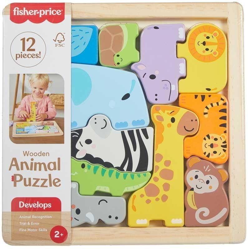 Fisher-Price Zwierzątka Drewniane puzzle Układanka