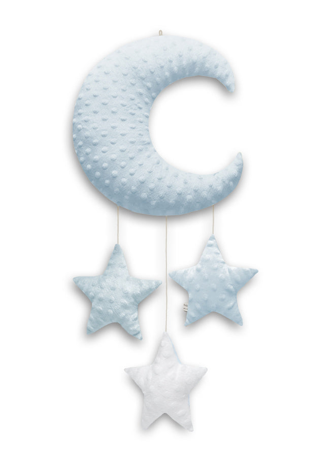 Dream Pillows pluszowa girlanda Księżyc z gwiazdkami, niebieska, bajkowa dekoracja do pokoju dziecka.