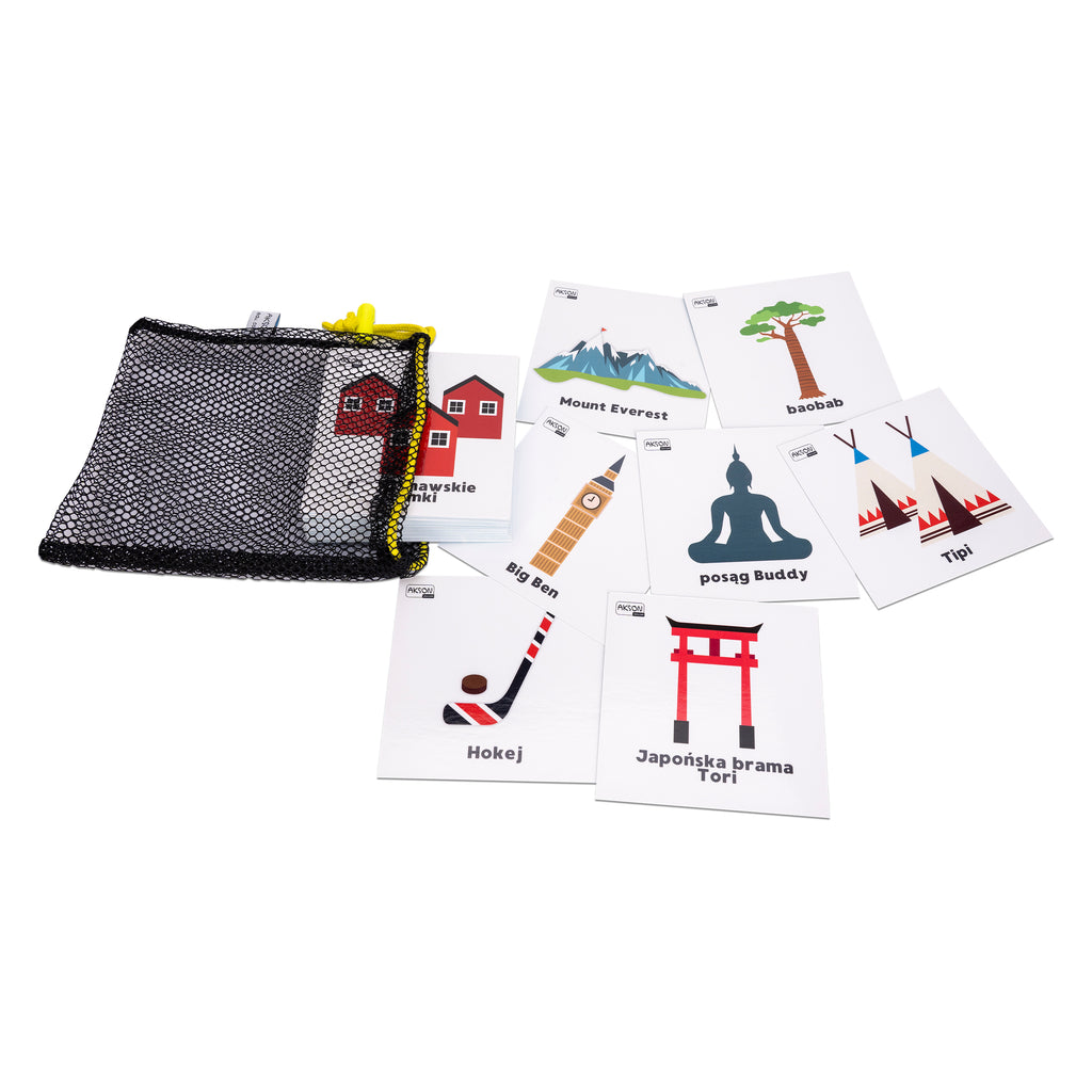 Karty pracy ZABYTKI po polsku 10 x 10 cm 52 sztuki