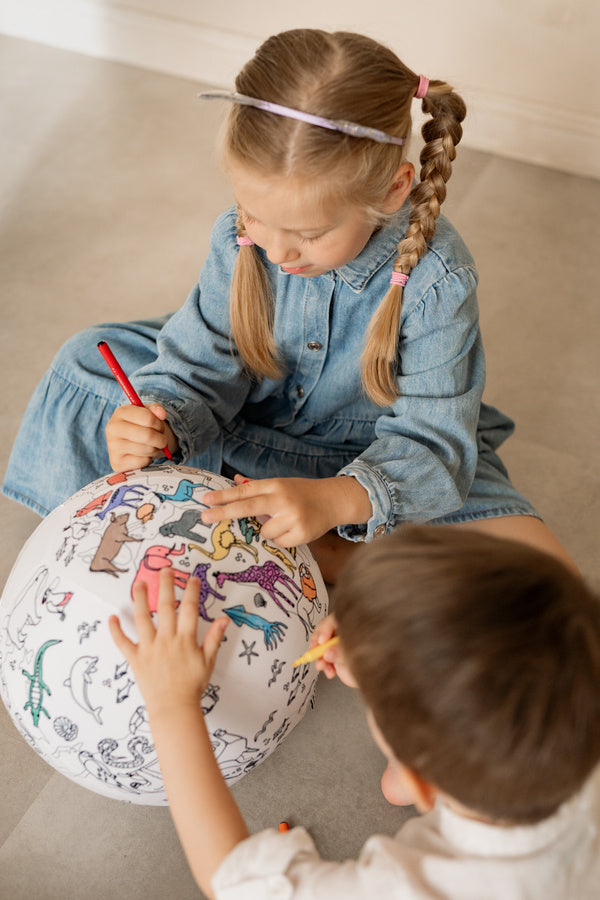 Piłka Balonowa Globus Kontynenty do kolorowania 30 cm