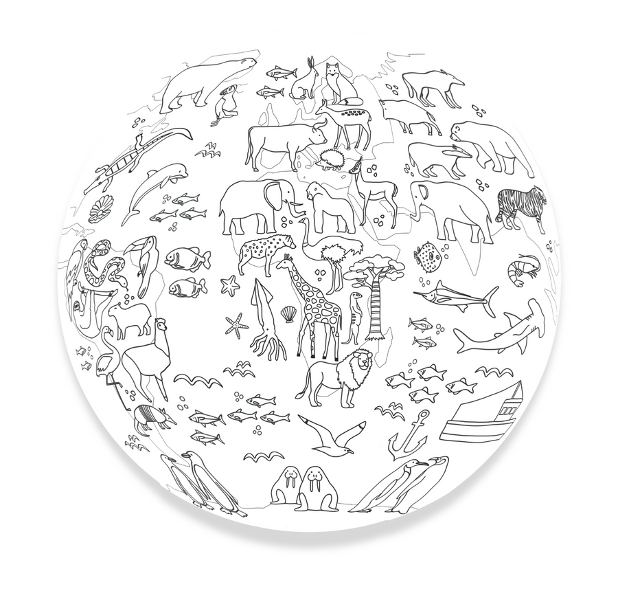 Piłka Balonowa Globus Kontynenty do kolorowania 30 cm