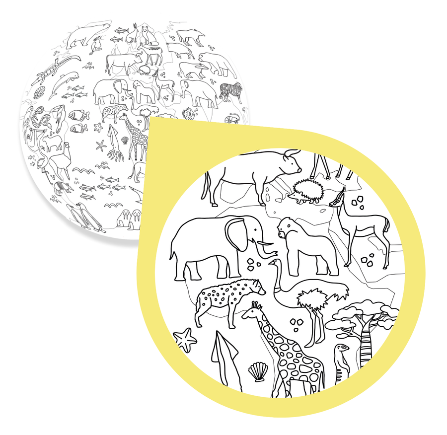 Piłka Balonowa Globus Kontynenty do kolorowania 30 cm