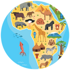 Piłka Balonowa Globus Kontynenty ze zwierzątami