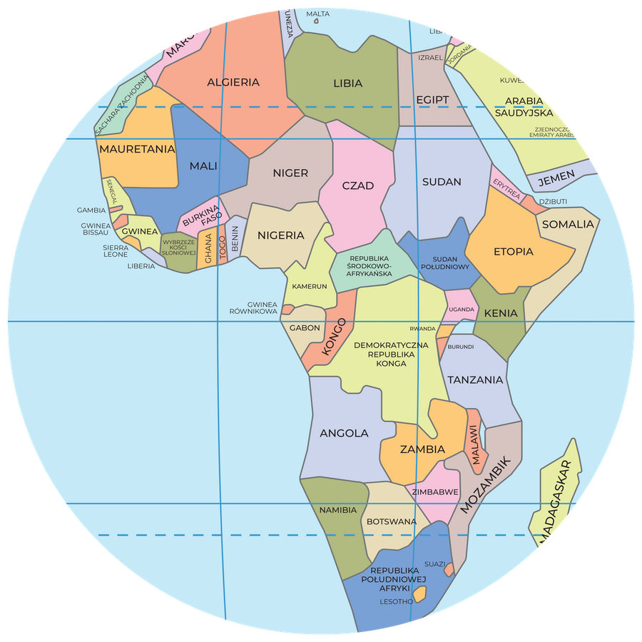 Piłka Balonowa Globus Państwa Świata PL