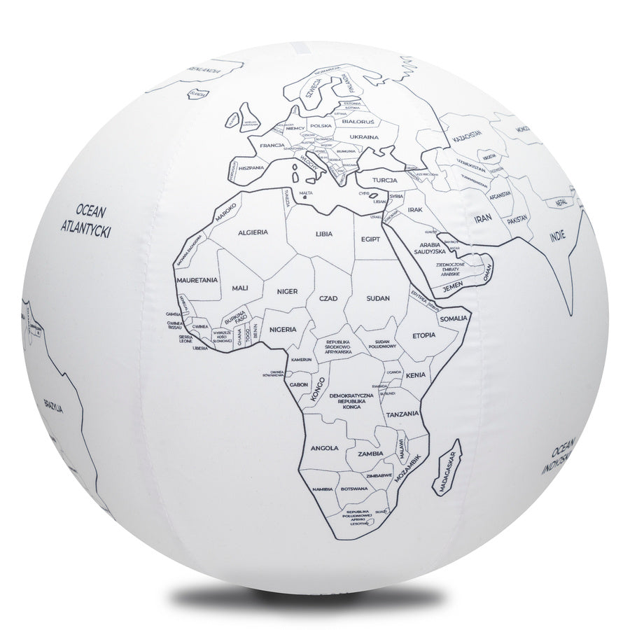 Piłka Balonowa Globus Państwa Świata do kolorowania PL