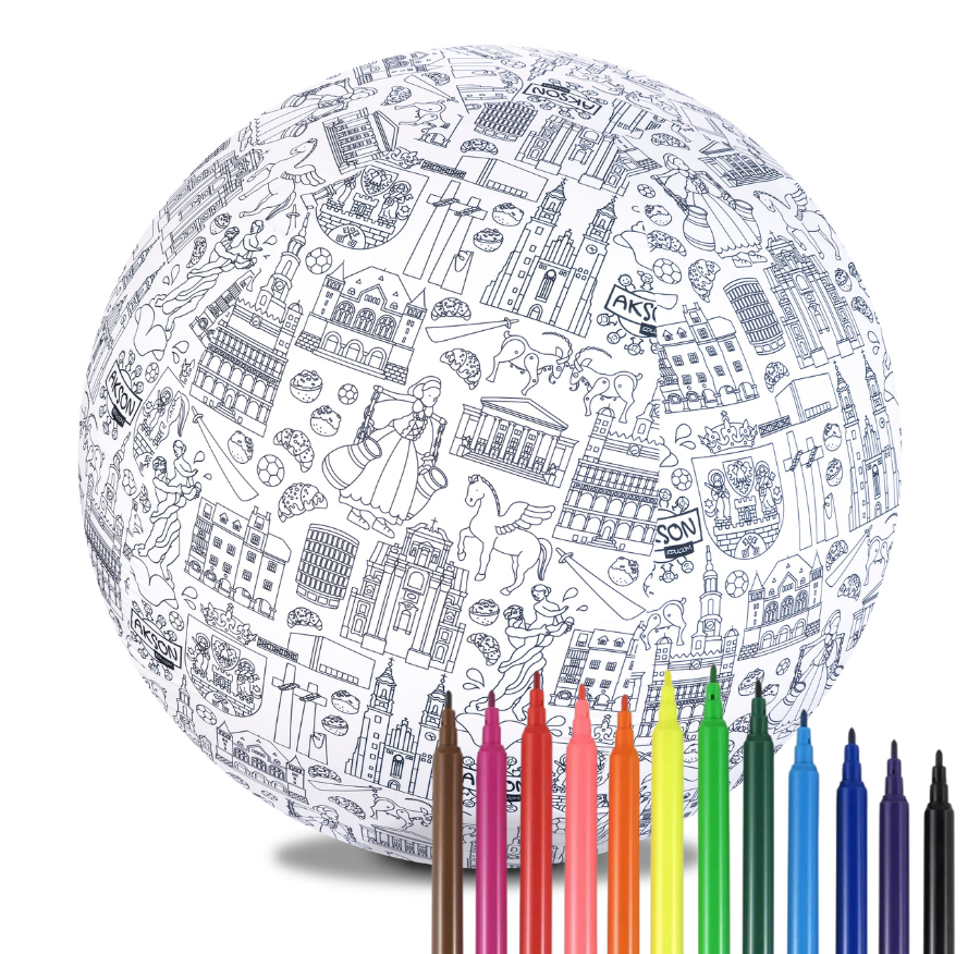 Piłka Balonowa do kolorowania XXL Akson seria miasta: POZNAŃ