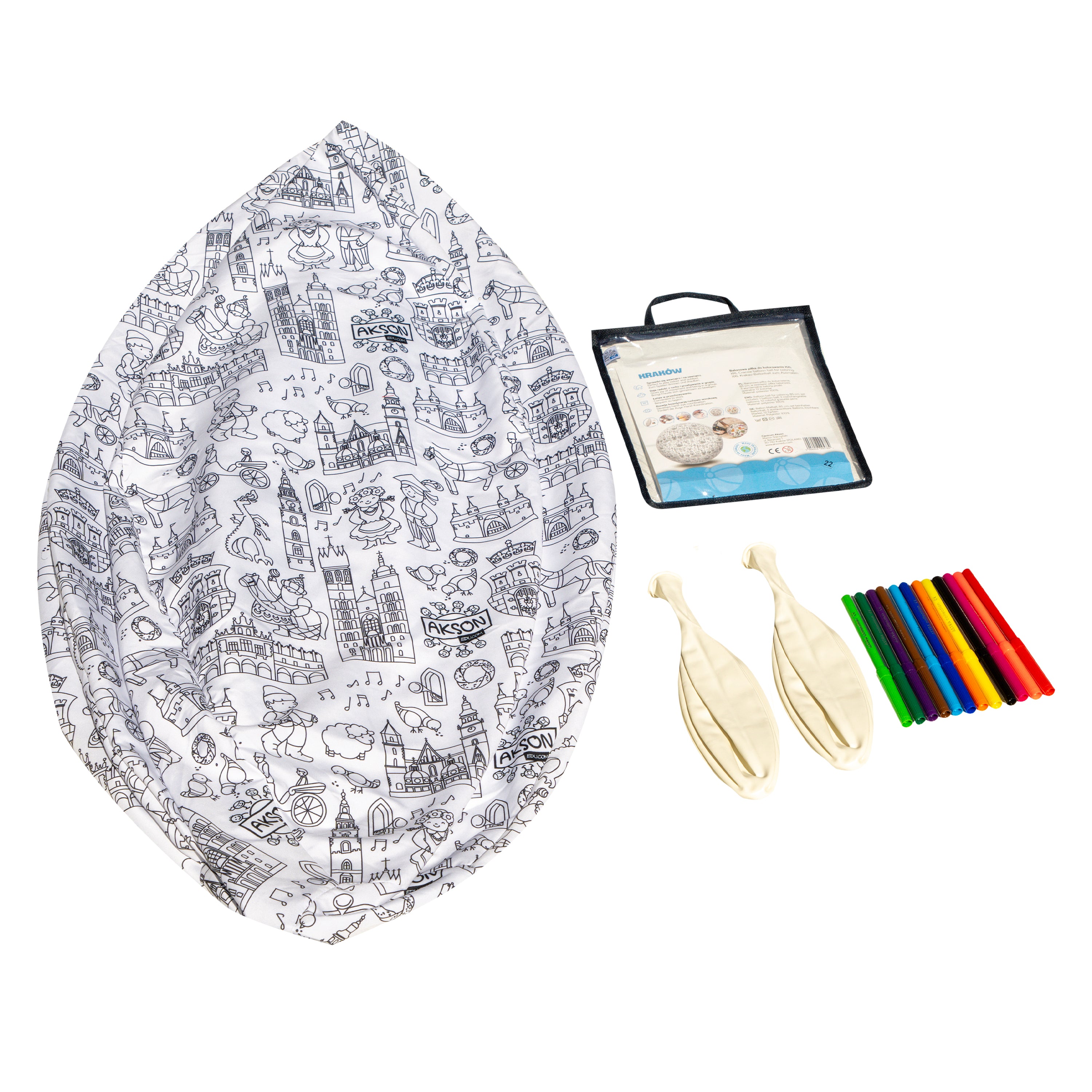 Piłka Balonowa do kolorowania XXL Akson seria miasta: POZNAŃ