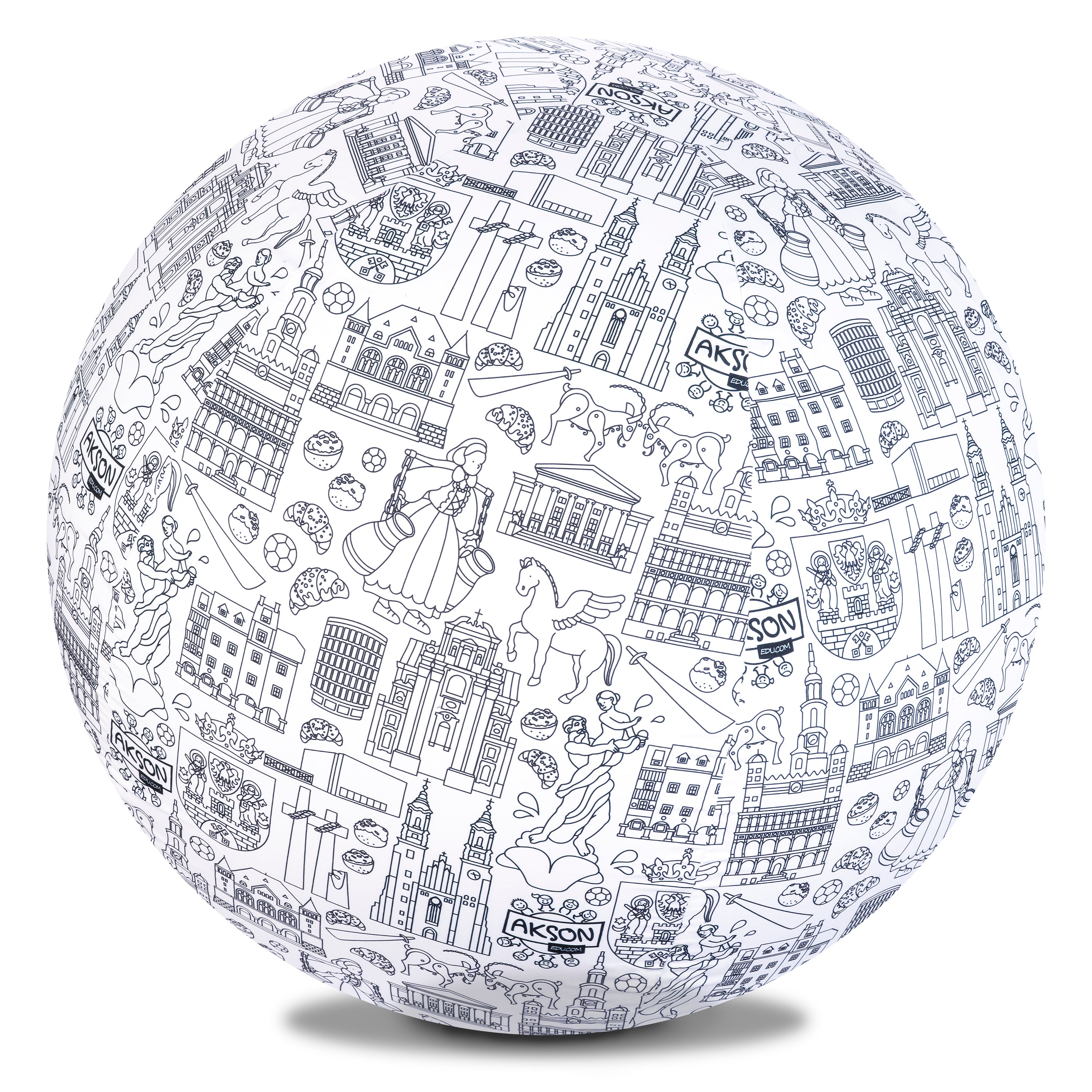 Piłka Balonowa do kolorowania XXL Akson seria miasta: POZNAŃ
