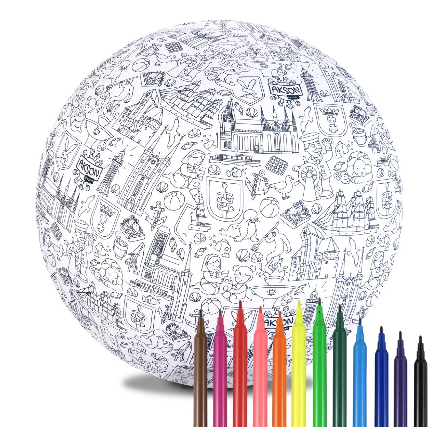 Piłka Balonowa do kolorowania XXL Akson seria miasta: TRÓJMIASTO