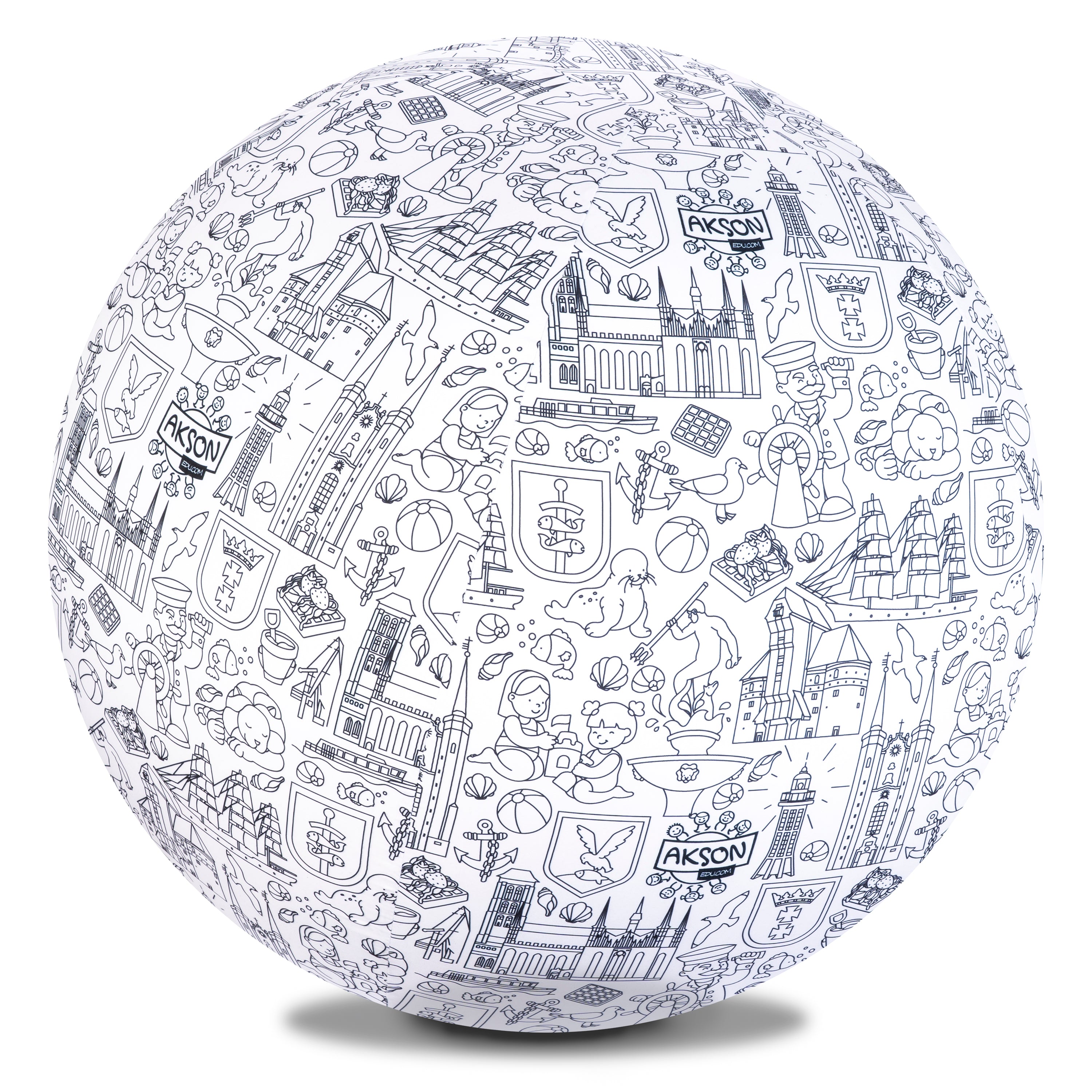 Piłka Balonowa do kolorowania XXL Akson seria miasta: TRÓJMIASTO