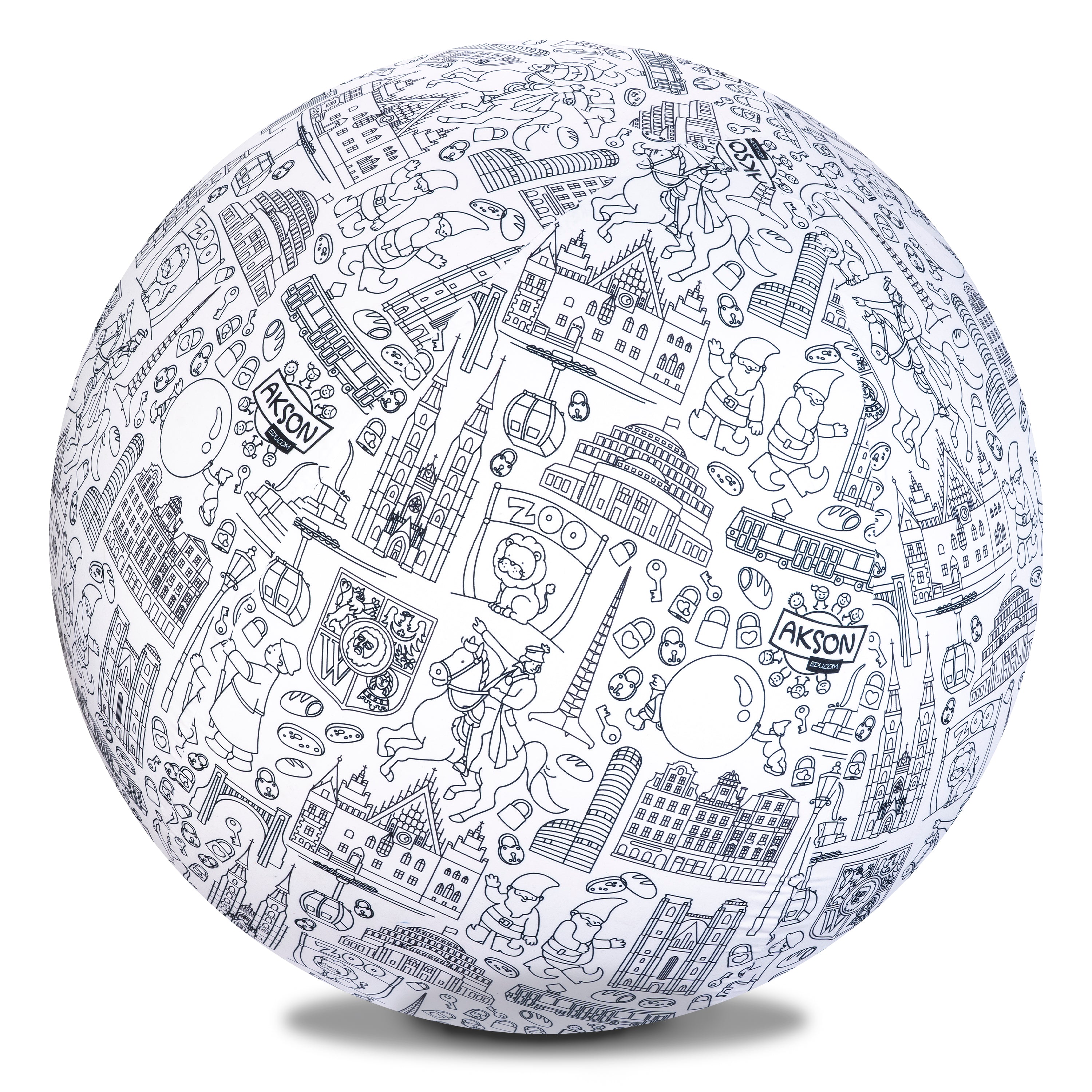 Piłka Balonowa do kolorowania XXL Akson seria miasta: WROCŁAW